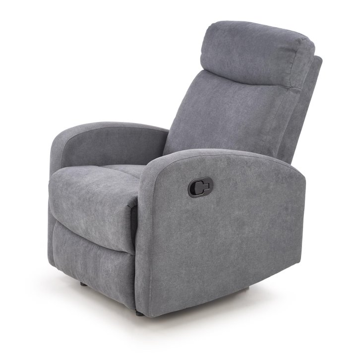 Fotel do biurka kolor ciemnopopielaty rozkładany styl klasyczny, funkcja relax