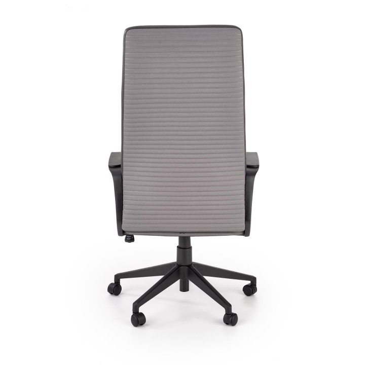 Fotel do biurka, kolor popielaty, z czarną obrotową podstawą na kółkach