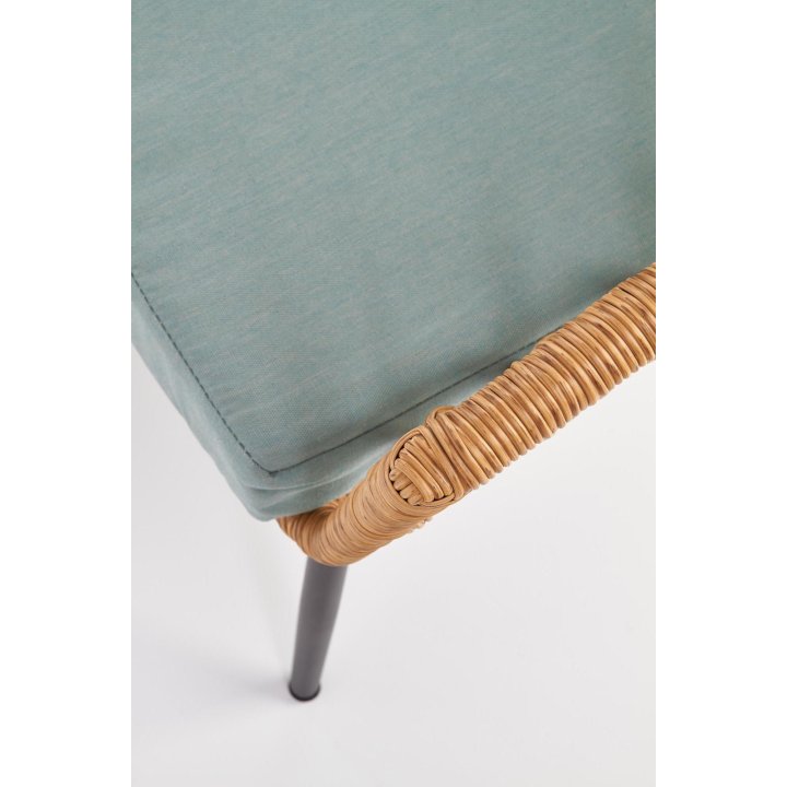 Dwuosobowa ławka w kolorze popielatym i naturalnym, rattan syntetyczny