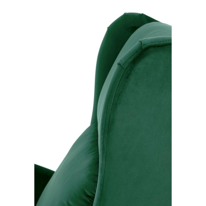 Fotel do salonu klasyczny, rozkładany, funkcja relax, ciemny zielony, tkanina velvet