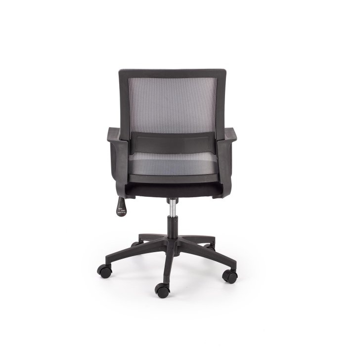 Fotel do biurka kolor czarny z popielatym siatkowym oparciem