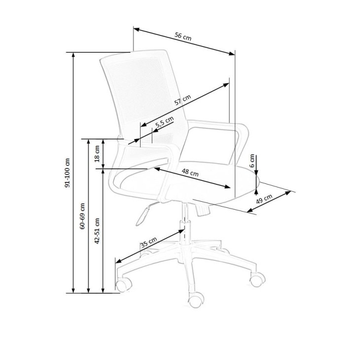 Fotel do biurka kolor czarny z popielatym siatkowym oparciem