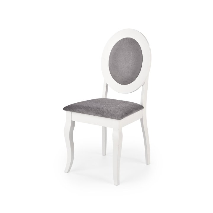 Krzesło do toaletki w stylu glamour biało / popielate