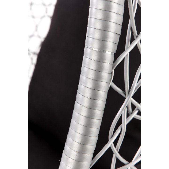 Ogrodowy wiszący fotel, boho, nowoczesny, czarno-popielaty, rattan syntetyczny