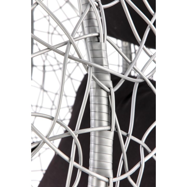 Ogrodowy wiszący fotel, boho, nowoczesny, czarno-popielaty, rattan syntetyczny