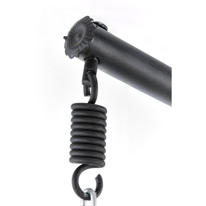 Ogrodowy wiszący fotel, boho, nowoczesny, czarno-popielaty, rattan syntetyczny