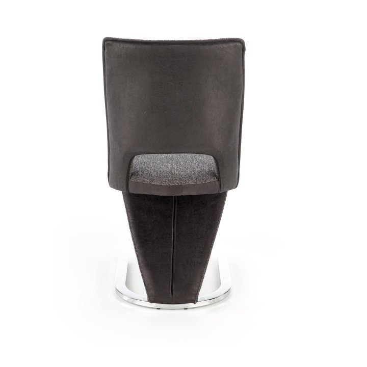 Krzesło do salonu popielato -czarne materiałowe na płozie