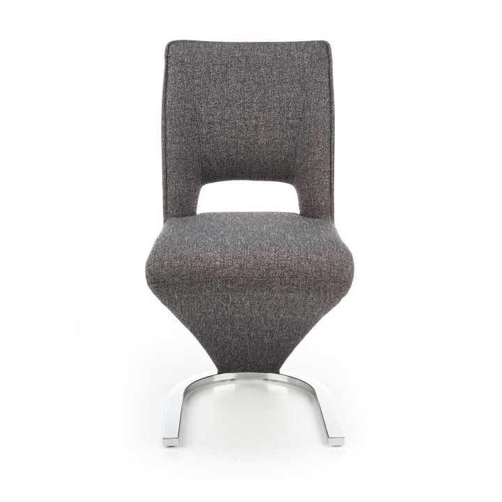 Krzesło do salonu popielato -czarne materiałowe na płozie