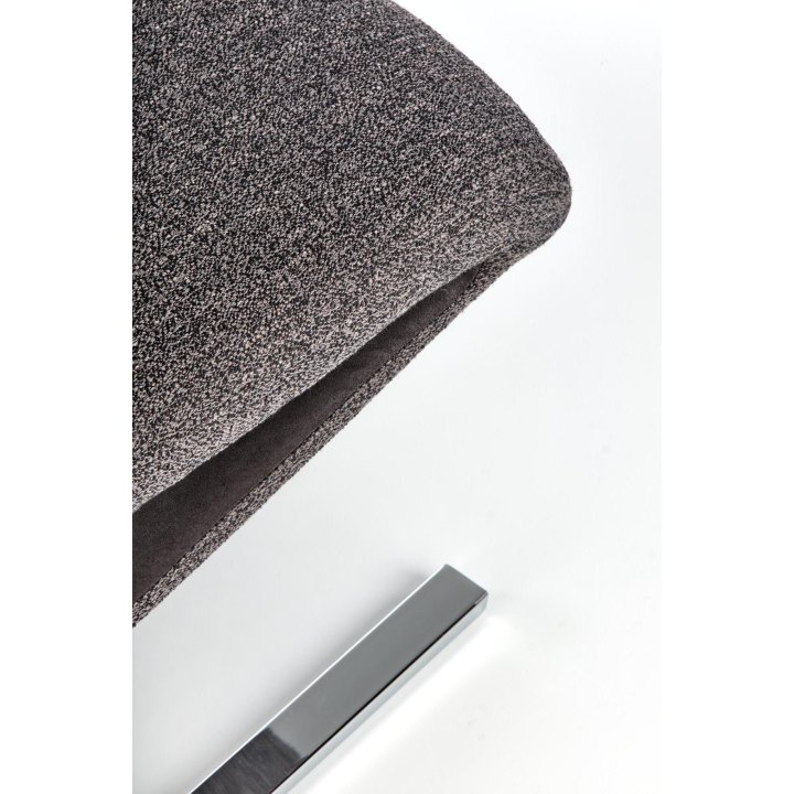 Krzesło do salonu popielato -czarne materiałowe na płozie