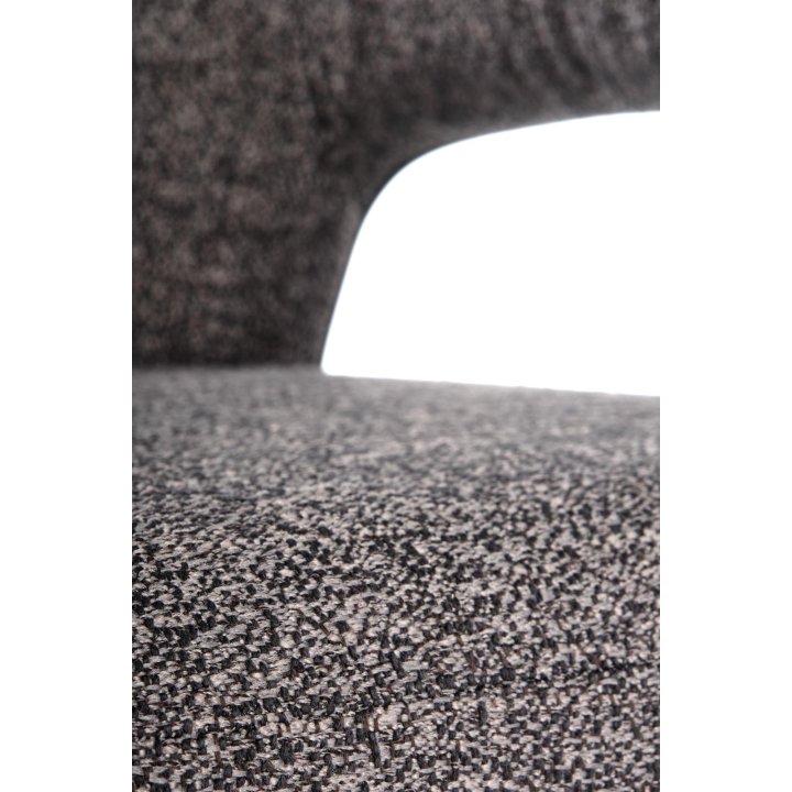 Krzesło do salonu popielato -czarne materiałowe na płozie