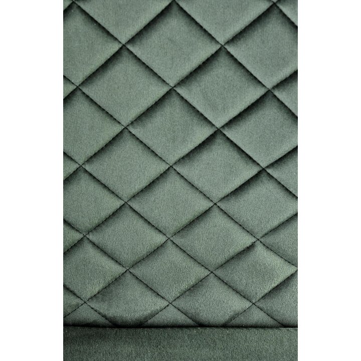 Krzesło do salonu ciemna zieleń pikowane na oparciu z rączką