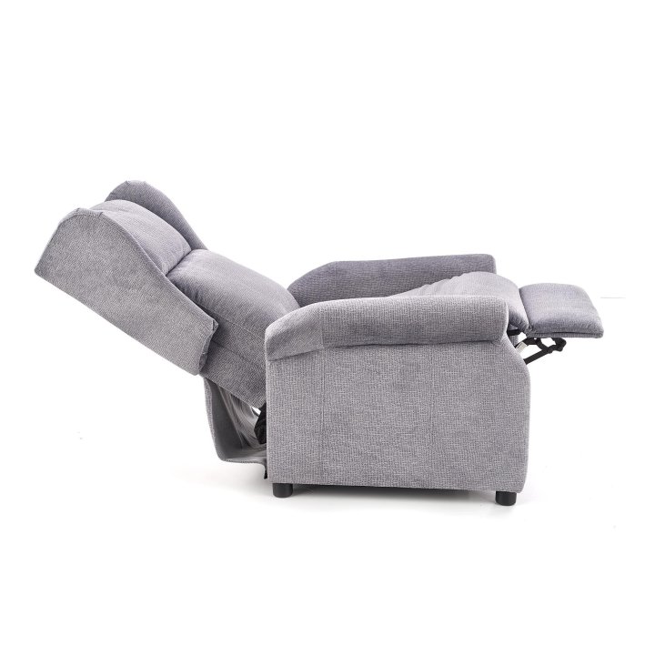 Fotel do salonu klasyczny, rozkładany, masujący, funkcja relax, popielaty, tkanina