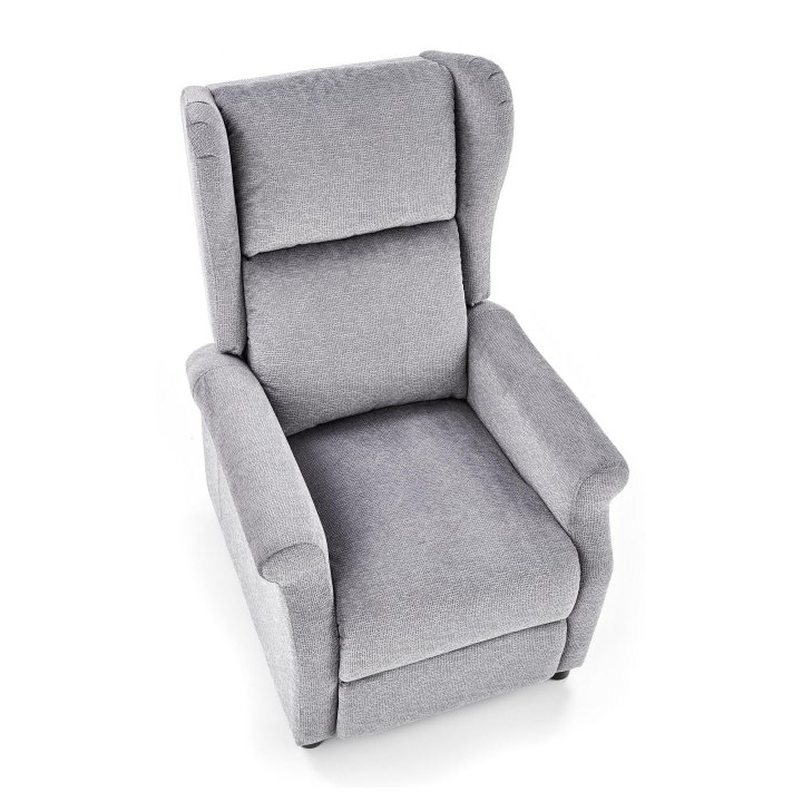 Fotel do salonu klasyczny, rozkładany, masujący, funkcja relax, popielaty, tkanina