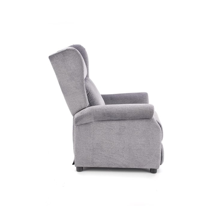 Fotel do salonu klasyczny, rozkładany, masujący, funkcja relax, popielaty, tkanina