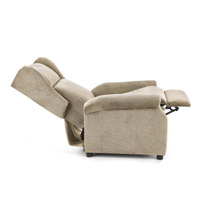 Fotel do salonu klasyczny, rozkładany, masujący, funkcja relax, beżowy, tkanina