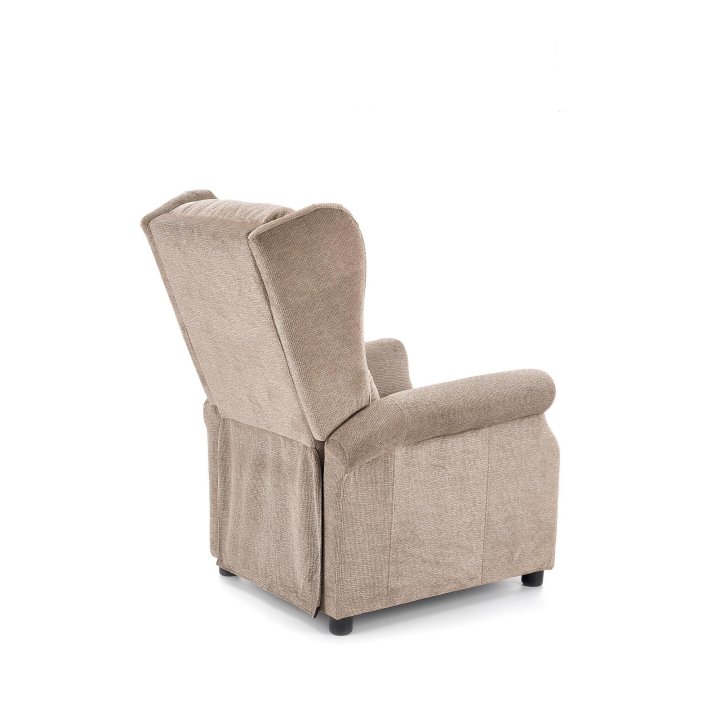 Fotel do salonu klasyczny, rozkładany, masujący, funkcja relax, beżowy, tkanina