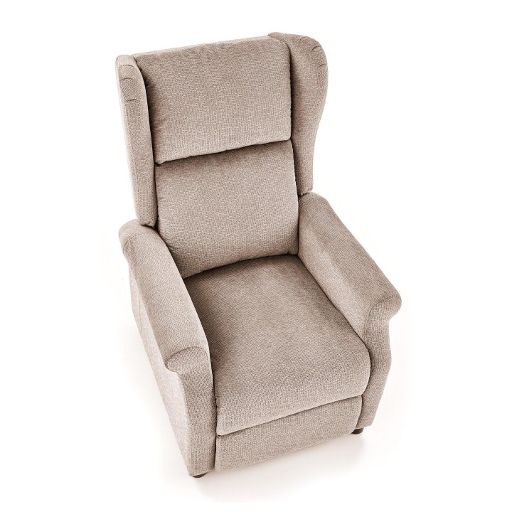 Fotel do salonu klasyczny, rozkładany, masujący, funkcja relax, beżowy, tkanina