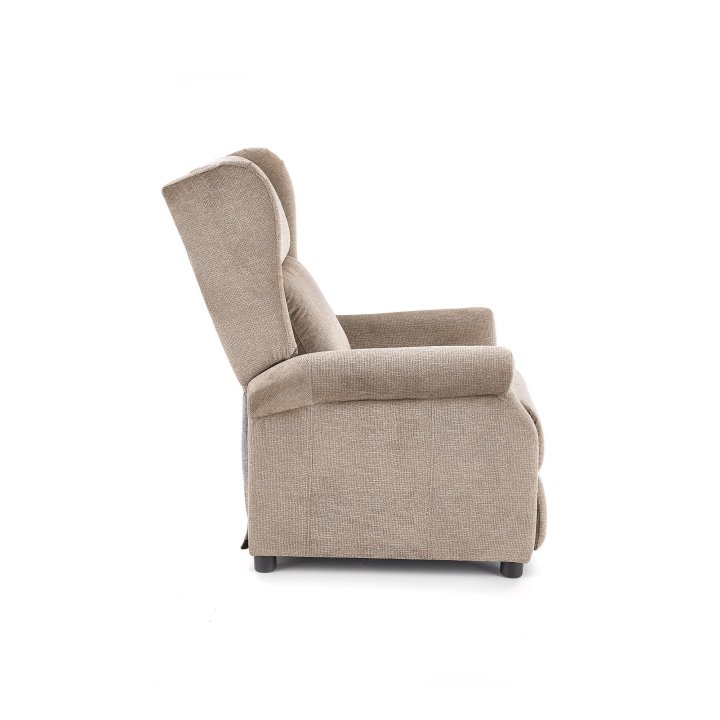 Fotel do salonu klasyczny, rozkładany, masujący, funkcja relax, beżowy, tkanina