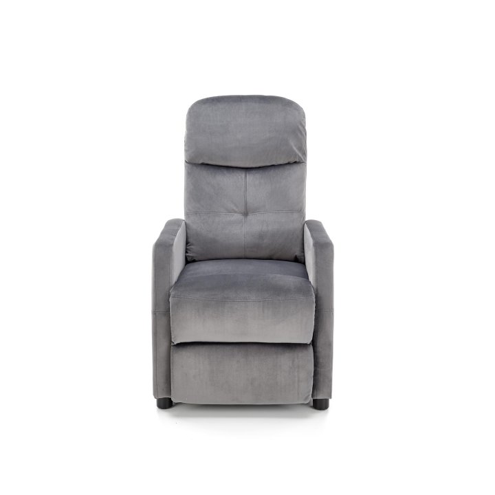 Rozkładany Fotel do salonu z funkcją spania w kolorze popielatym, tkanina velvet