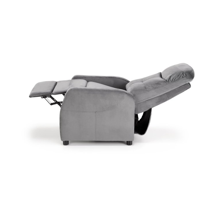 Rozkładany Fotel do salonu z funkcją spania w kolorze popielatym, tkanina velvet