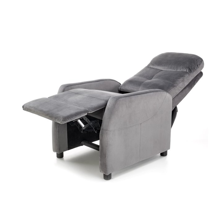 Rozkładany Fotel do salonu z funkcją spania w kolorze popielatym, tkanina velvet