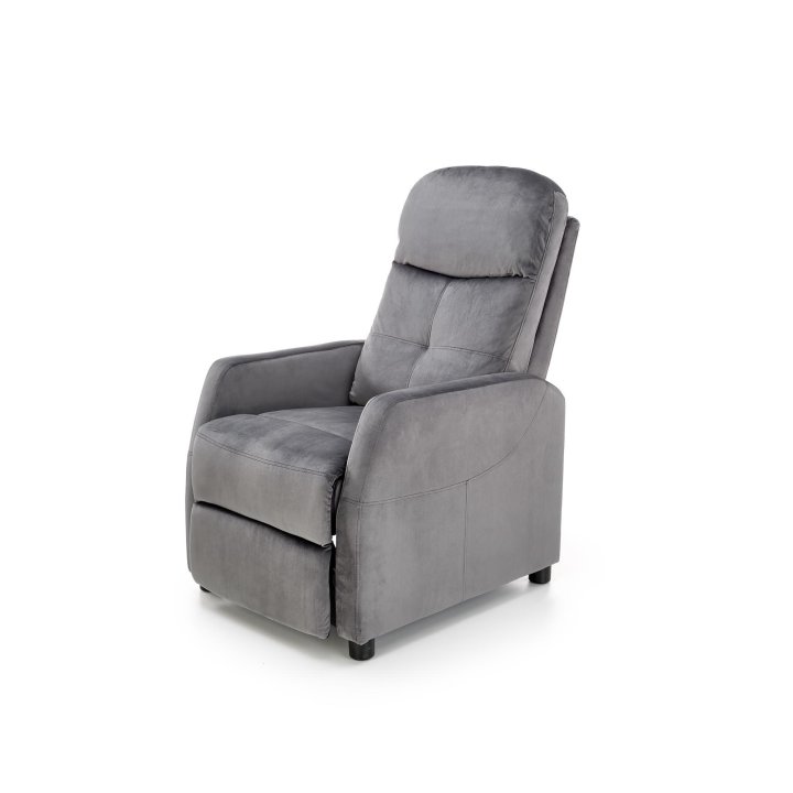 Rozkładany Fotel do salonu z funkcją spania w kolorze popielatym, tkanina velvet