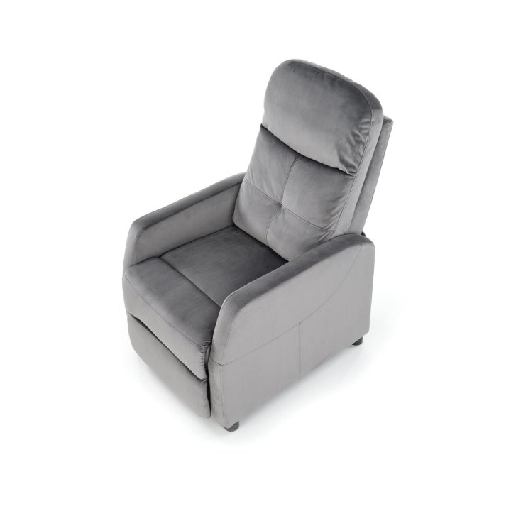 Rozkładany Fotel do salonu z funkcją spania w kolorze popielatym, tkanina velvet