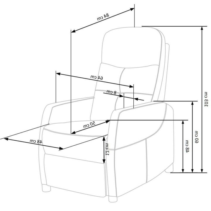 Rozkładany Fotel do salonu z funkcją spania w kolorze popielatym, tkanina velvet