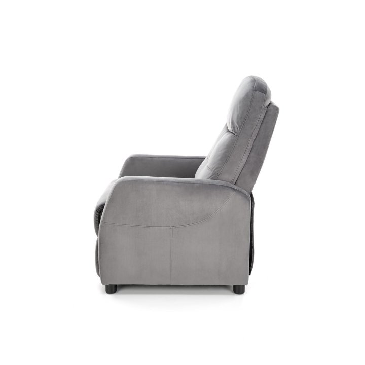 Rozkładany Fotel do salonu z funkcją spania w kolorze popielatym, tkanina velvet