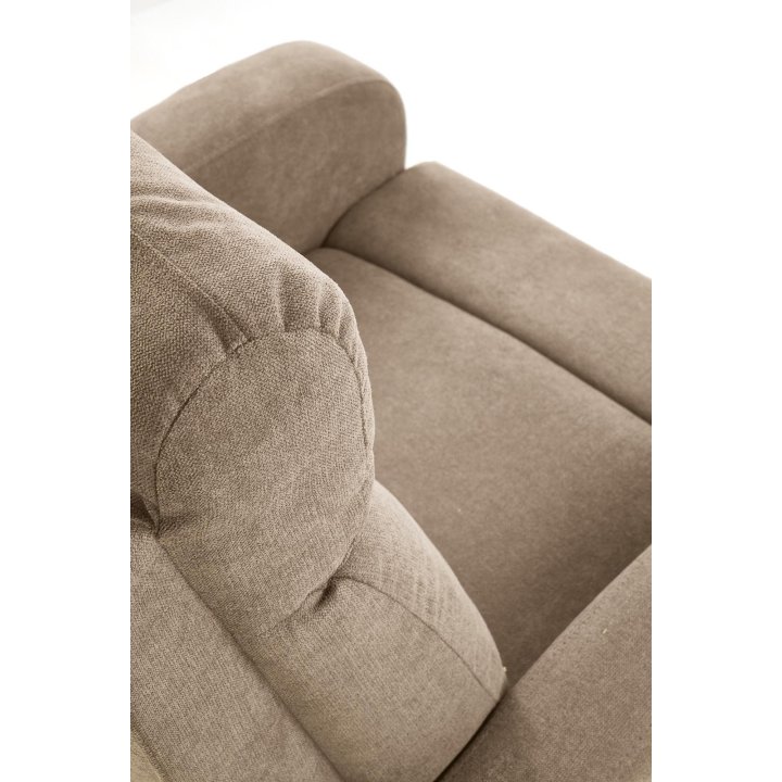 Fotel do salonu kolor beżowy rozkładany styl klasyczny, funkcja relax