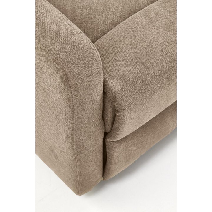 Fotel do salonu kolor beżowy rozkładany styl klasyczny, funkcja relax