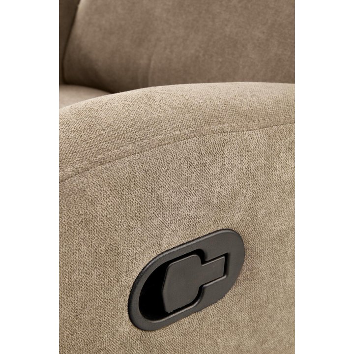 Fotel do salonu kolor beżowy rozkładany styl klasyczny, funkcja relax