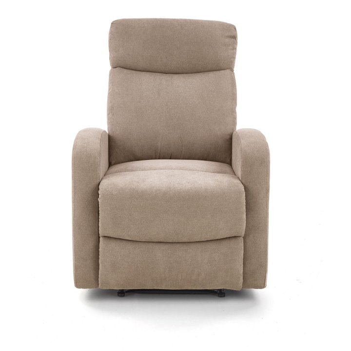 Fotel do salonu kolor beżowy rozkładany styl klasyczny, funkcja relax