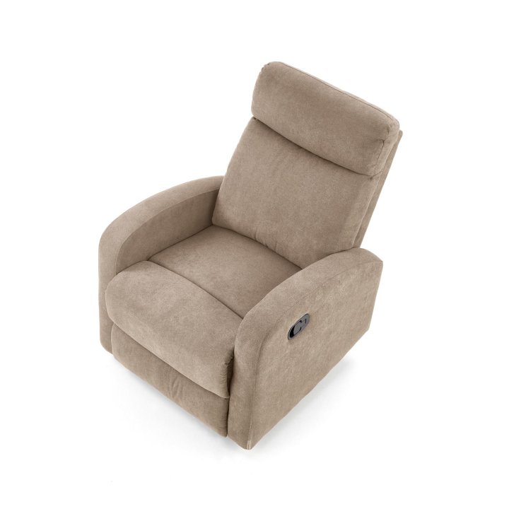 Fotel do salonu kolor beżowy rozkładany styl klasyczny, funkcja relax