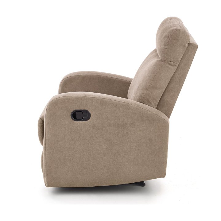 Fotel do salonu kolor beżowy rozkładany styl klasyczny, funkcja relax