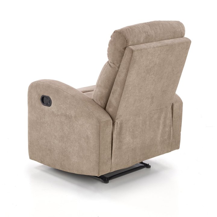 Fotel do salonu kolor beżowy rozkładany styl klasyczny, funkcja relax