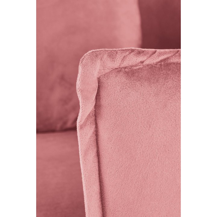 Fotel do salonu, glamour, różowy, złote nóżki, tkanina velvet