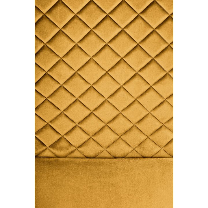 Krzesło do salonu z rączką pikowane tkanina musztardowa