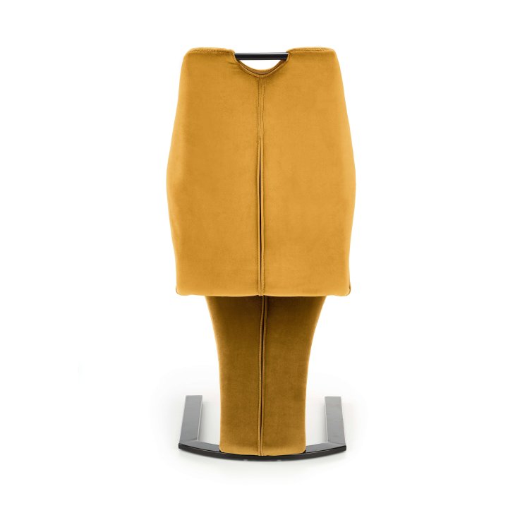 Krzesło do salonu z rączką pikowane tkanina musztardowa