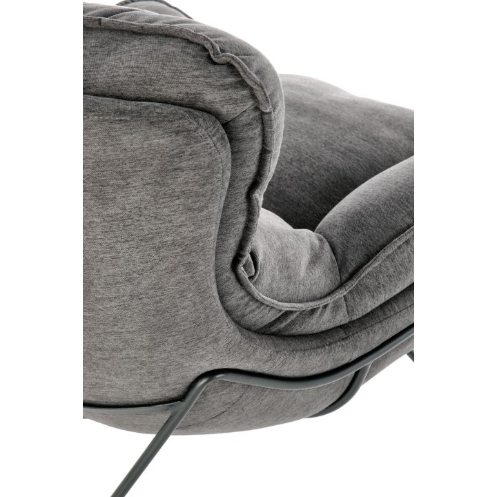 Fotel do salonu nowoczesny, kolor ciemny popielaty i stelaż czarny