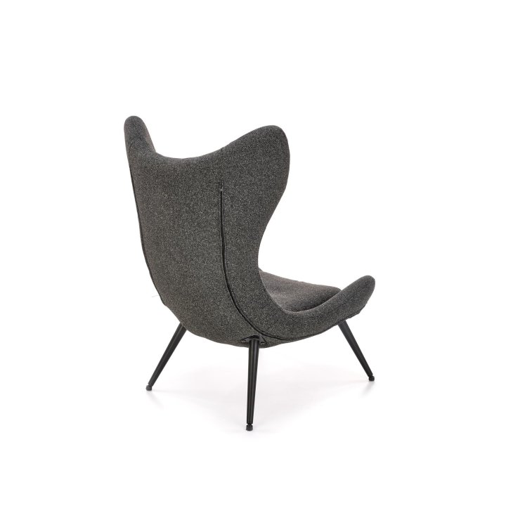 Nowoczesny Fotel do salonu, kolor antracyt z czarnymi nóżkami