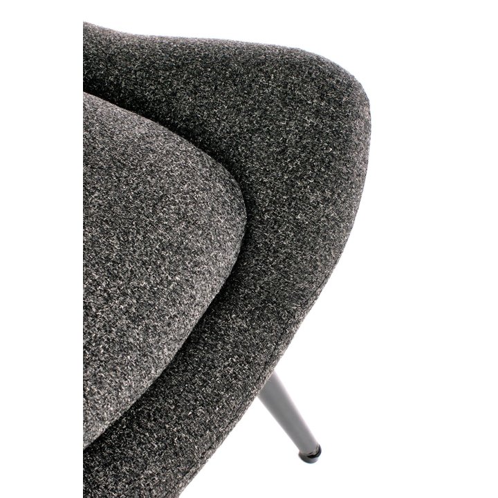 Nowoczesny Fotel do salonu, kolor antracyt z czarnymi nóżkami