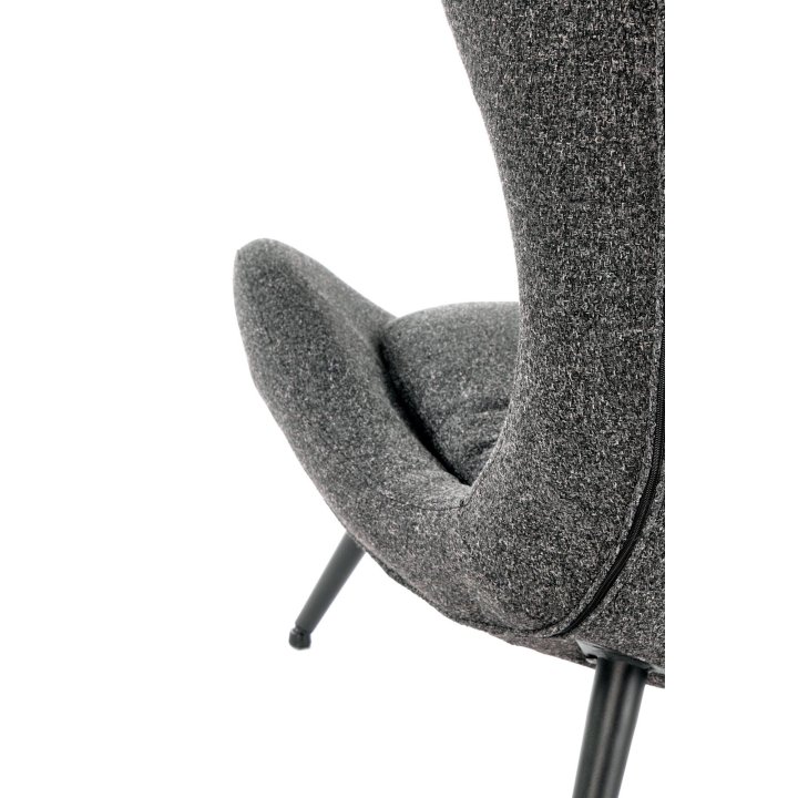 Nowoczesny Fotel do salonu, kolor antracyt z czarnymi nóżkami