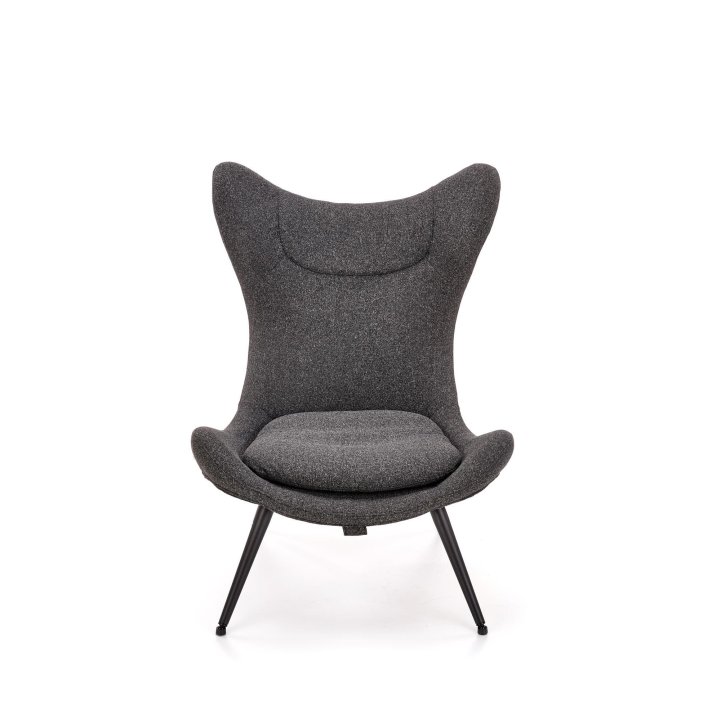 Nowoczesny Fotel do salonu, kolor antracyt z czarnymi nóżkami