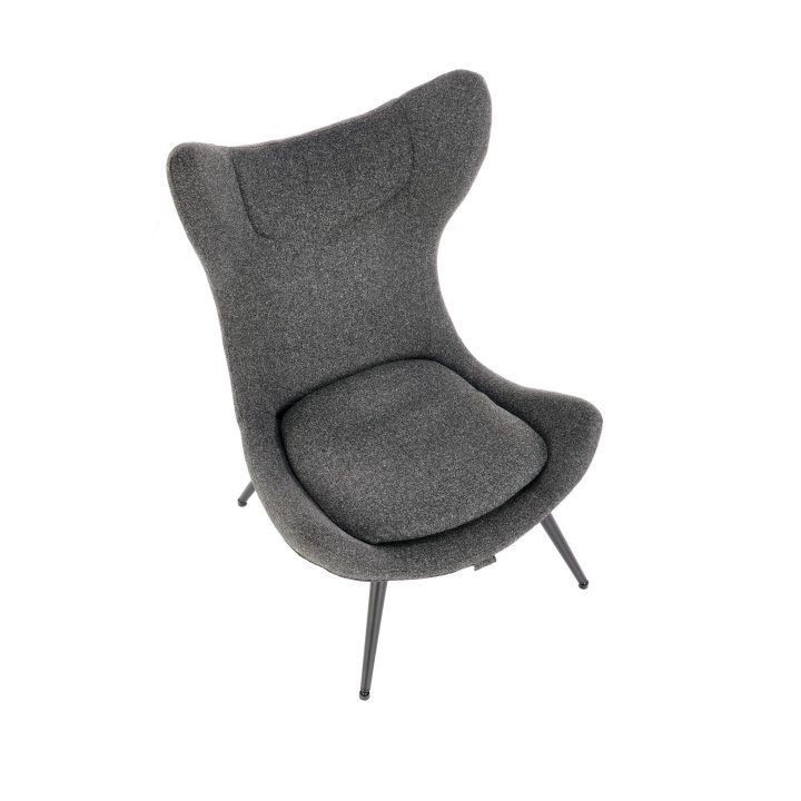 Nowoczesny Fotel do salonu, kolor antracyt z czarnymi nóżkami