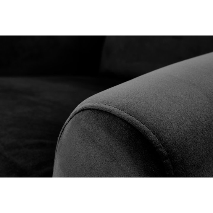 Fotel do salonu klasyczny, rozkładany, funkcja relax, czarny, tkanina velvet