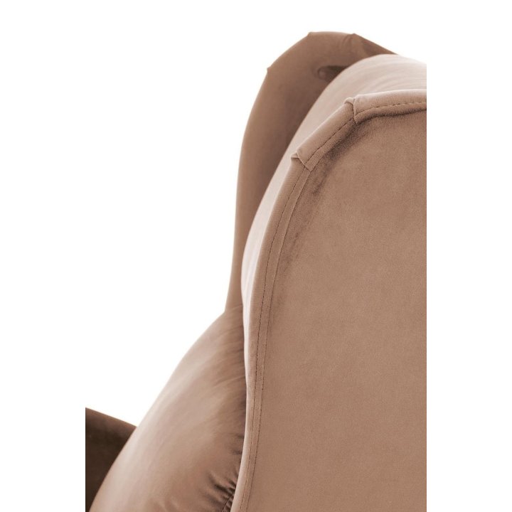 Fotel do salonu klasyczny, rozkładany, funkcja relax, beżowy, tkanina velvet