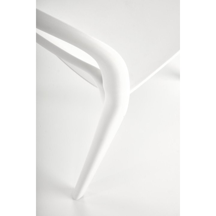 Nowoczesne - białe krzesło do kuchni plastikowe o minimalistycznym designie - lekkie i eleganckie