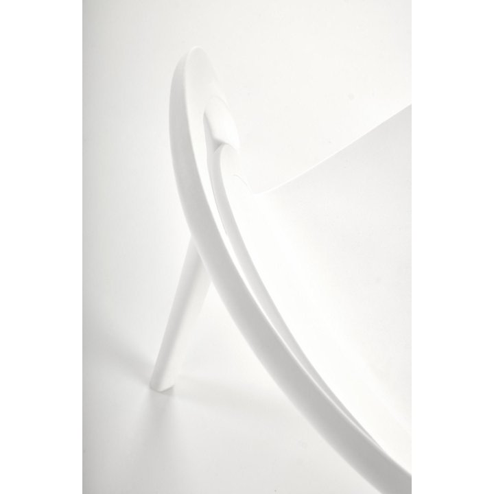 Nowoczesne - białe krzesło do kuchni plastikowe o minimalistycznym designie - lekkie i eleganckie