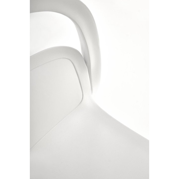 Nowoczesne - białe krzesło do kuchni plastikowe o minimalistycznym designie - lekkie i eleganckie